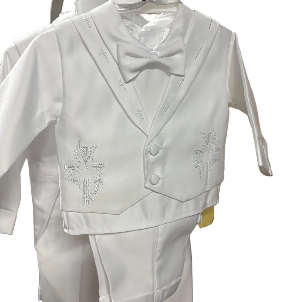 Koala Kids White Formal Suit with Bow Tie